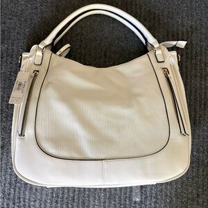 White Textured Faux Leather Shoulder Bag – NWT